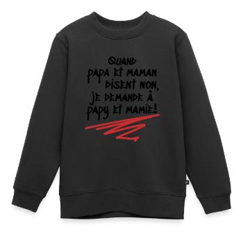 Papy et mamie. Petits-enfants. Bébé. Enfant - Sweat Premium enfant bio - noir - Devant - AI Model Kid Female (0cm)