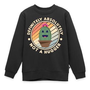 Not a Hugger Umarmung antisozial introvertriert - Kinder Premium Organic Sweatshirt - Schwarz - Vorne - AI Model Kid Female (0cm)