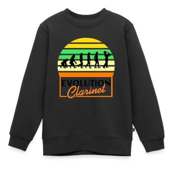 Clarinette - Sweat Premium enfant bio - noir - Devant - AI Model Kid Female (0cm)