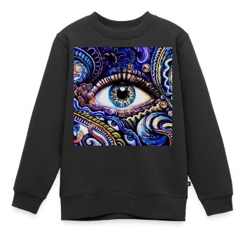 Drittes Augenerwachen - Kinder Premium Organic Sweatshirt - Schwarz - Vorne - AI Model Kid Female (0cm)