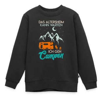 Wohnmobil Spruch Altersheim kann warten Reisemobil - Kinder Premium Organic Sweatshirt - Schwarz - Vorne - AI Model Kid Female (0cm)