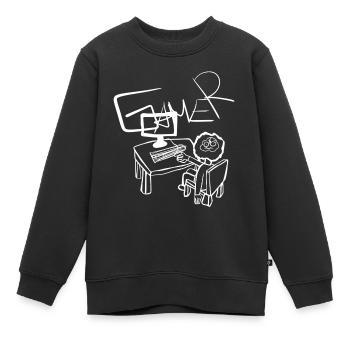 Ordinateur portable - Sweat Premium enfant bio - noir - Devant - AI Model Kid Female (0cm)