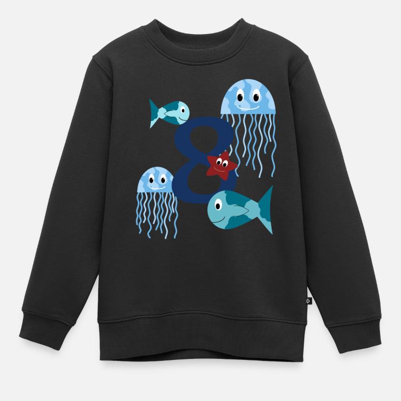 Meerestiere - Kinder Premium Organic Sweatshirt - Schwarz