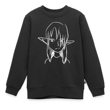 onze anime - Sweat Premium enfant bio - noir - Devant - AI Model Kid Female (0cm)