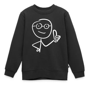 daumen hoch - Kinder Premium Organic Sweatshirt - Schwarz - Vorne - AI Model Kid Female (0cm)