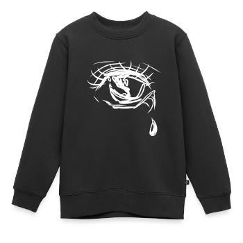 traurig träne - Kinder Premium Organic Sweatshirt - Schwarz - Vorne - AI Model Kid Female (0cm)