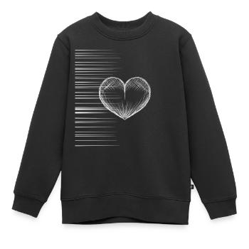 herz linien - Kinder Premium Organic Sweatshirt - Schwarz - Vorne - AI Model Kid Female (0cm)