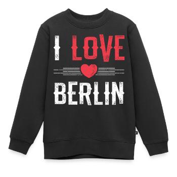 I Love Berlin - Kinder Premium Organic Sweatshirt - Schwarz - Vorne - AI Model Kid Female (0cm)
