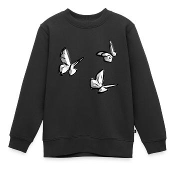 papillon animaux symbole animal - Sweat Premium enfant bio - noir - Devant - AI Model Kid Female (0cm)