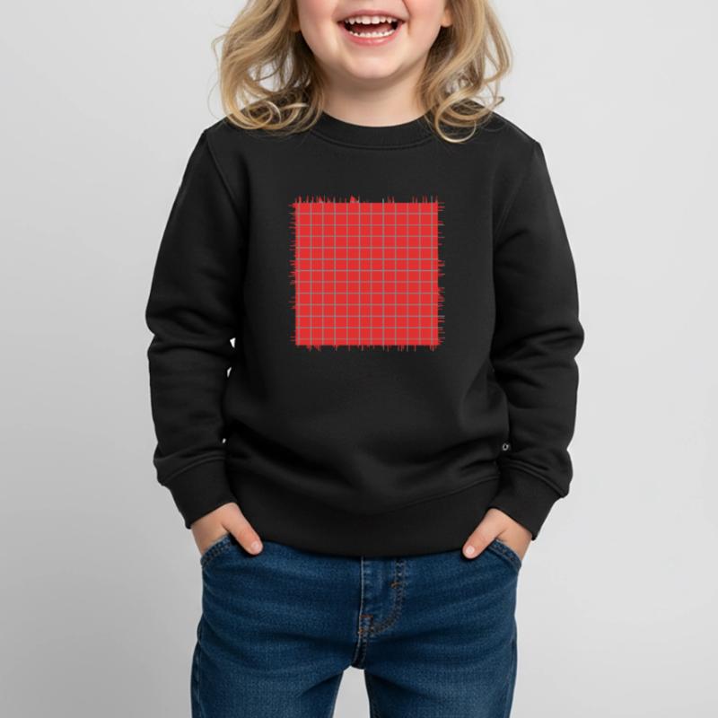 red square shape crossed checkered pattern Kids Premium Organic Sweatshirt