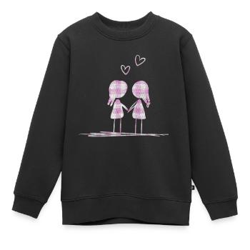 lesbisches liebespaar liebe pärchen - Kinder Premium Organic Sweatshirt - Schwarz - Vorne - AI Model Kid Female (0cm)