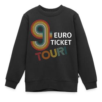 9 Euro Ticket Touri Neun Euro Urlaub 2022 - Kinder Premium Organic Sweatshirt - Schwarz - Vorne - AI Model Kid Female (0cm)