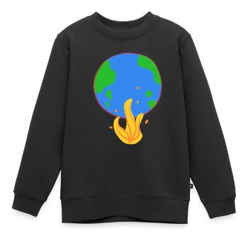 la terre brûle le feu de protection du climat - Sweat Premium enfant bio - noir - Devant - AI Model Kid Female (0cm)