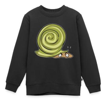schnecke verstecken symbol tier cartoon lustig - Kinder Premium Organic Sweatshirt - Schwarz - Vorne - AI Model Kid Female (0cm)