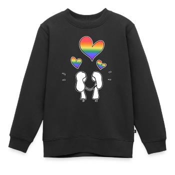 lgbt pärchen lesbisch liebe Valentinstag - Kinder Premium Organic Sweatshirt - Schwarz - Vorne - AI Model Kid Female (0cm)