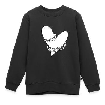 ketten gefangenes herz liebe - Kinder Premium Organic Sweatshirt - Schwarz - Vorne - AI Model Kid Female (0cm)