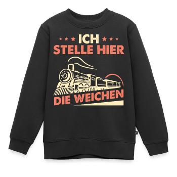Ich Stelle Hier Die Weichen - Kinder Premium Organic Sweatshirt - Schwarz - Vorne - AI Model Kid Female (0cm)