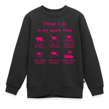 Amateurs de raton laveur (rose) - Sweat Premium enfant bio - noir - Devant - AI Model Kid Female (0cm)