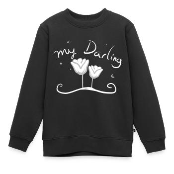 mein Liebling Darling Blume Rosa rose - Kinder Premium Organic Sweatshirt - Schwarz - Vorne - AI Model Kid Female (0cm)
