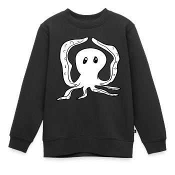 tanzender Oktopus lustig Tier Symbol - Kinder Premium Organic Sweatshirt - Schwarz - Vorne - AI Model Kid Female (0cm)