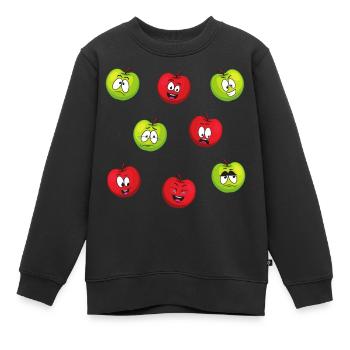 Apples - Kids Premium Organic Sweatshirt - black - Front - AI Model Kid Female (0cm)