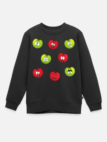 Äpfel - Kinder Premium Organic Sweatshirt - Schwarz