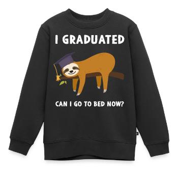 J’ai obtenu mon diplôme Puis-je aller me coucher maintenant? - Sweat Premium enfant bio - noir - Devant - AI Model Kid Female (0cm)