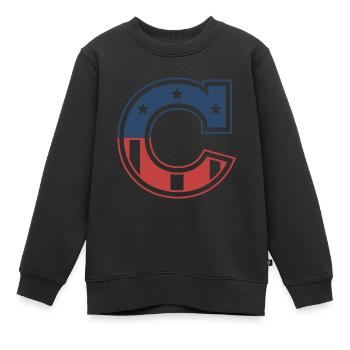 Buchstabe C USA - Kinder Premium Organic Sweatshirt - Schwarz - Vorne - AI Model Kid Female (0cm)