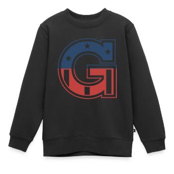 Buchstabe G USA - Kinder Premium Organic Sweatshirt - Schwarz - Vorne - AI Model Kid Female (0cm)
