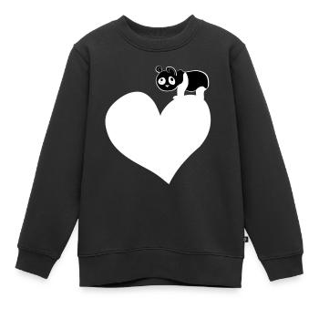 panda herz tierliebe bär - Kinder Premium Organic Sweatshirt - Schwarz - Vorne - AI Model Kid Female (0cm)