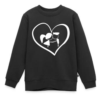 herz symbol liebespaar - Kinder Premium Organic Sweatshirt - Schwarz - Vorne - AI Model Kid Female (0cm)