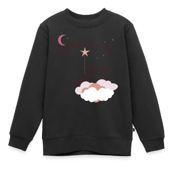 Fée la tête dans les étoiles sur un nuage rose - Sweat Premium enfant bio - noir - Devant - AI Model Kid Female (0cm)
