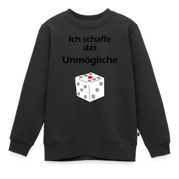 Ich schaffe das Unmögliche - Kinder Premium Organic Sweatshirt - Schwarz - Vorne - AI Model Kid Female (0cm)