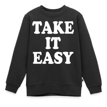 Take it easy - Kinder Premium Organic Sweatshirt - Schwarz - Vorne - AI Model Kid Female (0cm)
