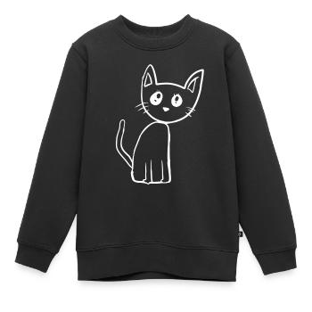 Symbole Chat Animal Animal de compagnie - Sweat Premium enfant bio - noir - Devant - AI Model Kid Female (0cm)