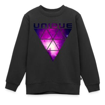 UNIQUE (Galaxy) - Kids Premium Organic Sweatshirt - black - Front - AI Model Kid Female (0cm)