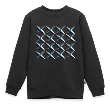 croix motif croix - Sweat Premium enfant bio - noir - Devant - AI Model Kid Female (0cm)