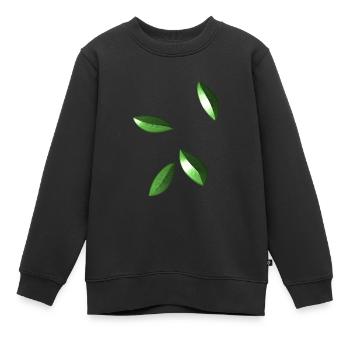 blätter blatt symbol muster - Kinder Premium Organic Sweatshirt - Schwarz - Vorne - AI Model Kid Female (0cm)