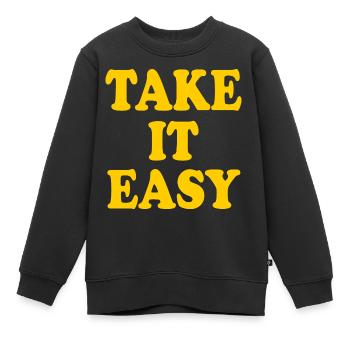 Take it easy - Kinder Premium Organic Sweatshirt - Schwarz - Vorne - AI Model Kid Female (0cm)