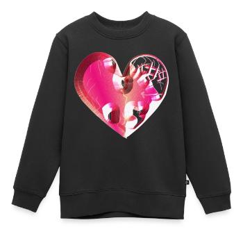 herz pink glitzer narben - Kinder Premium Organic Sweatshirt - Schwarz - Vorne - AI Model Kid Female (0cm)
