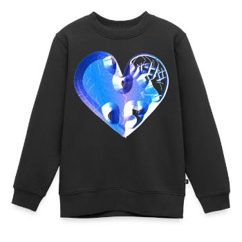 herz blau glitzer narben - Kinder Premium Organic Sweatshirt - Schwarz - Vorne - AI Model Kid Female (0cm)