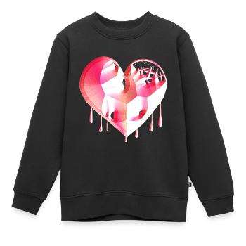 herz symbol gebrochen pink narben - Kinder Premium Organic Sweatshirt - Schwarz - Vorne - AI Model Kid Female (0cm)