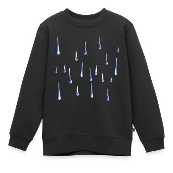 wassertropfen regen wasser wetter muster - Kinder Premium Organic Sweatshirt - Schwarz - Vorne - AI Model Kid Female (0cm)