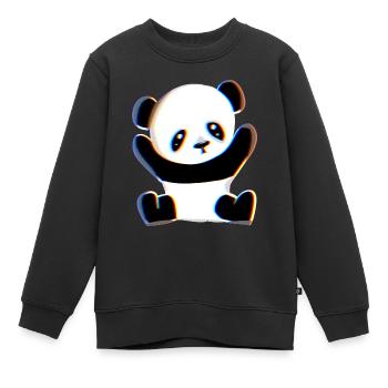 panda symbole animal ours douce étreinte - Sweat Premium enfant bio - noir - Devant - AI Model Kid Female (0cm)