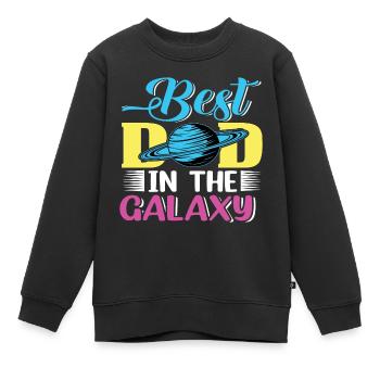 Meilleur papa dans la galaxie - Sweat Premium enfant bio - noir - Devant - AI Model Kid Female (0cm)
