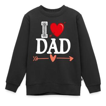 Ich liebe Papa SE - Kinder Premium Organic Sweatshirt - Schwarz - Vorne - AI Model Kid Female (0cm)