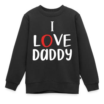 Ich liebe Papa SE - Kinder Premium Organic Sweatshirt - Schwarz - Vorne - AI Model Kid Female (0cm)