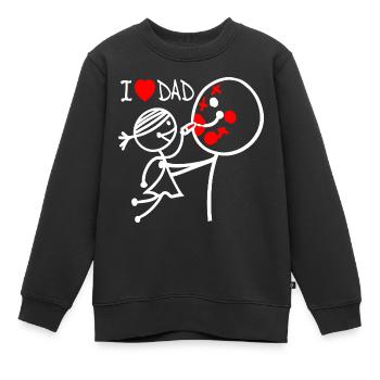 Ich liebe Papa SE - Kinder Premium Organic Sweatshirt - Schwarz - Vorne - AI Model Kid Female (0cm)