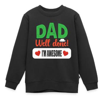 Fête des pères - Sweat Premium enfant bio - noir - Devant - AI Model Kid Female (0cm)