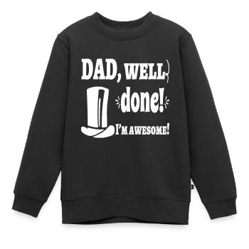 Fête des Pères - Sweat Premium enfant bio - noir - Devant - AI Model Kid Female (0cm)
